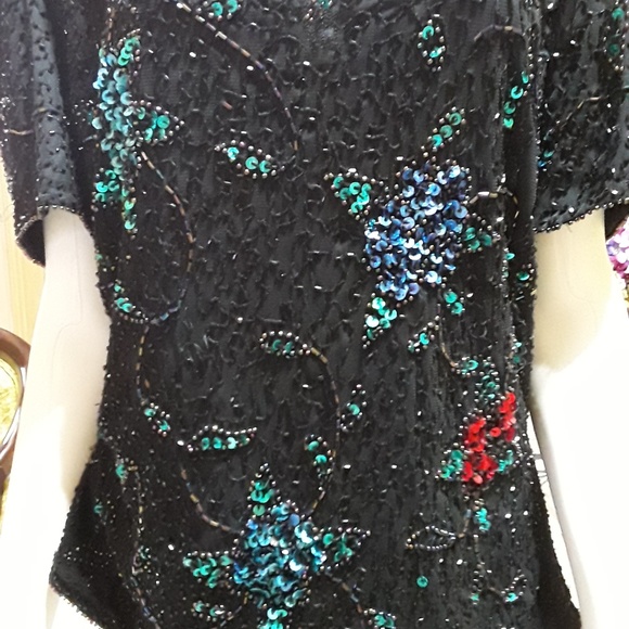 Beaded Evening Top by Brillante by J.A 1X - Picture 5 of 6